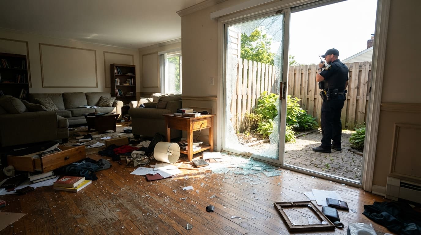 Plainview NY condo owner documenting theft and vandalism damage for an insurance claim